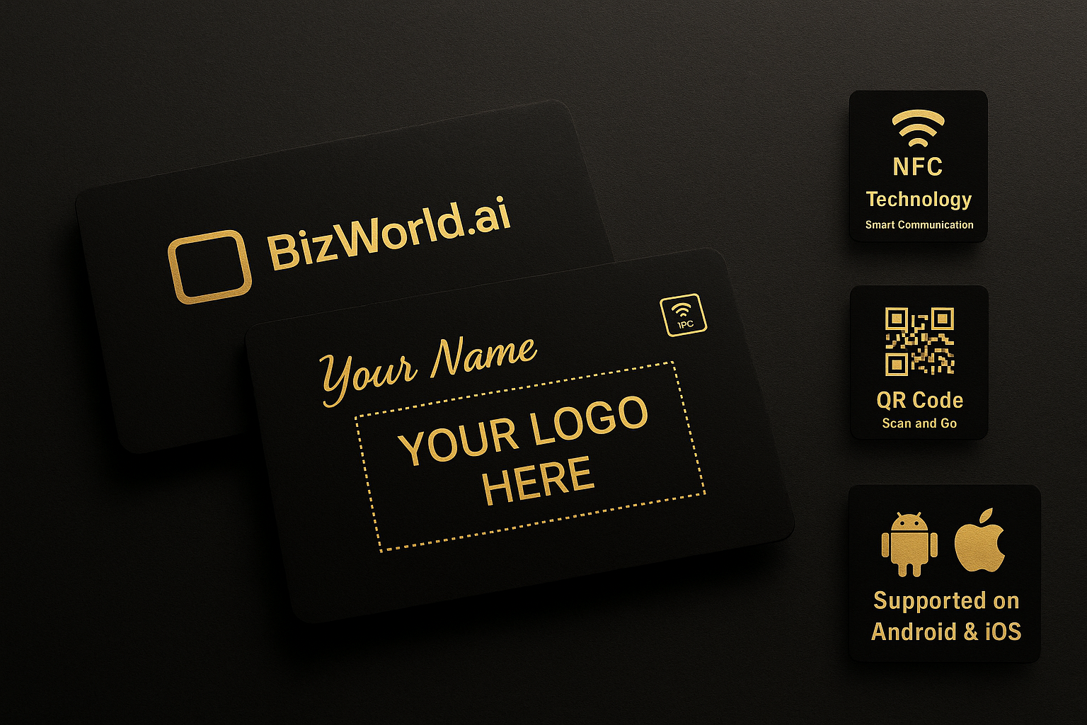 Luxury Metal BizCard by BizWorld.ai